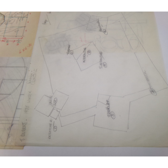 Vintage Original Art Abstract Various Scene on tracing paper - Picture 4 of 9